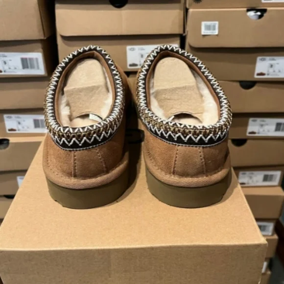 Women's UGG TASMAN Suede & Sheepskin Slippers 5955 CHESTNUT NEW
